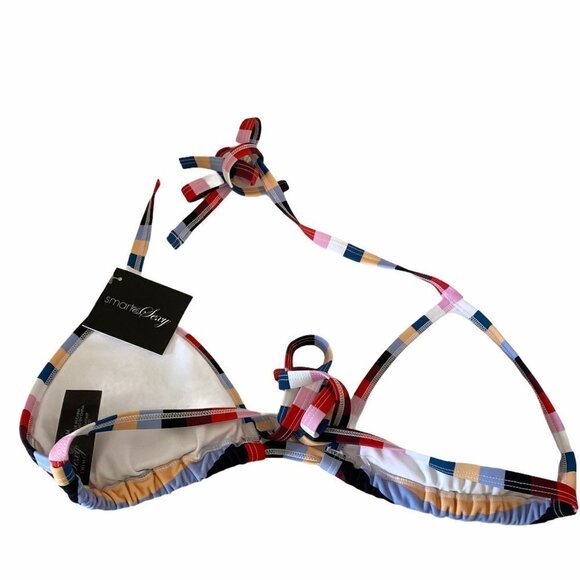 Smart & Sexy Women's NWT Striped Adjustable Tie Halter Swimsuit Top Size Medium - Picture 6 of 6